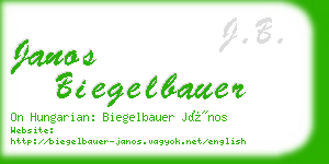 janos biegelbauer business card